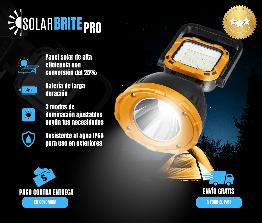 Linterna Para Camping Carga Solar Y Usb - Tienda Kalvo - Envío Gratis Colombia