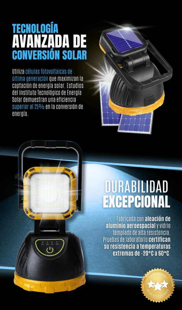 Linterna Para Camping Carga Solar Y Usb - Tienda Kalvo - Envío Gratis Colombia