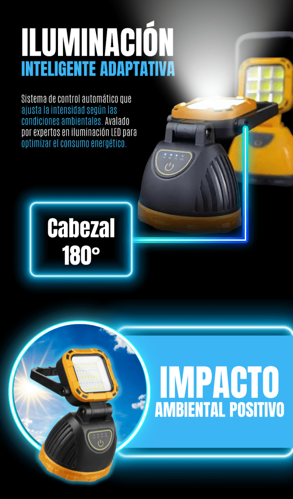 Linterna Para Camping Carga Solar Y Usb - Tienda Kalvo - Envío Gratis Colombia